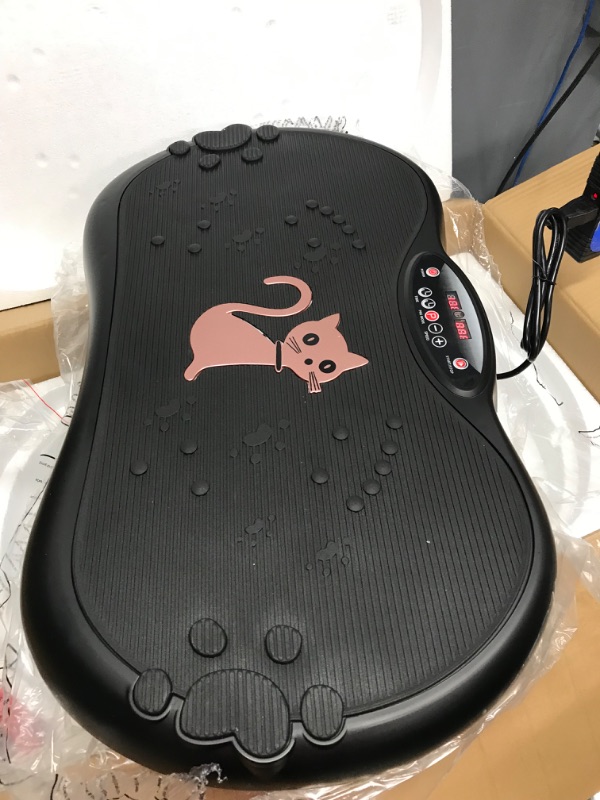 Photo 1 of RAVS Vibration Plate Exercise Machine Whole Body Workout Machine Vibration Fitness Platform Machine Home Training Equipment with Resistance Bands, Remote Control and Max Load 330lbs black