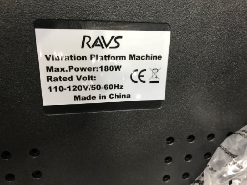 Photo 1 of RAVS Vibration Plate Exercise Machine Whole Body Workout Machine Vibration Fitness Platform Machine Home Training Equipment with Resistance Bands, Remote Control and Max Load 330lbs black