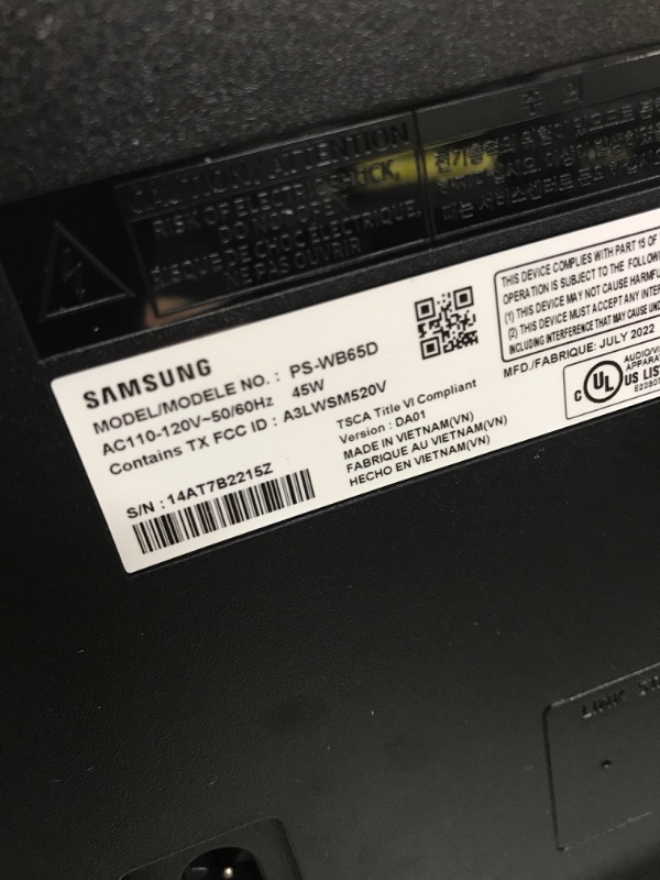 Photo 1 of SAMSUNG HW-B650 3.1ch Soundbar w/Dolby 5.1 DTS Virtual:X, Bass Boosted, Built-in Center Speaker, Bluetooth Multi Connection, Voice Enhance & Night Mode, Subwoofer Included, 2022 HW-B650 Soundbar