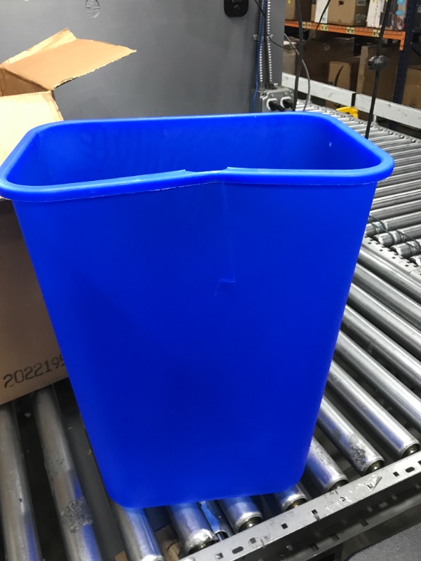 Photo 2 of AmazonCommercial 10 Gallon Commercial Office Wastebasket, Blue, w/ Recycle Logo, 1-pack BLUE 10 GALLON 1 pack