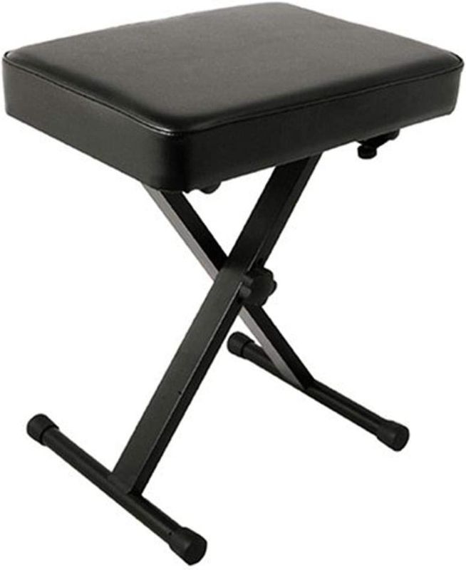 Photo 1 of RockJam KB100 Adjustable Padded Keyboard Bench, X-Style, Black