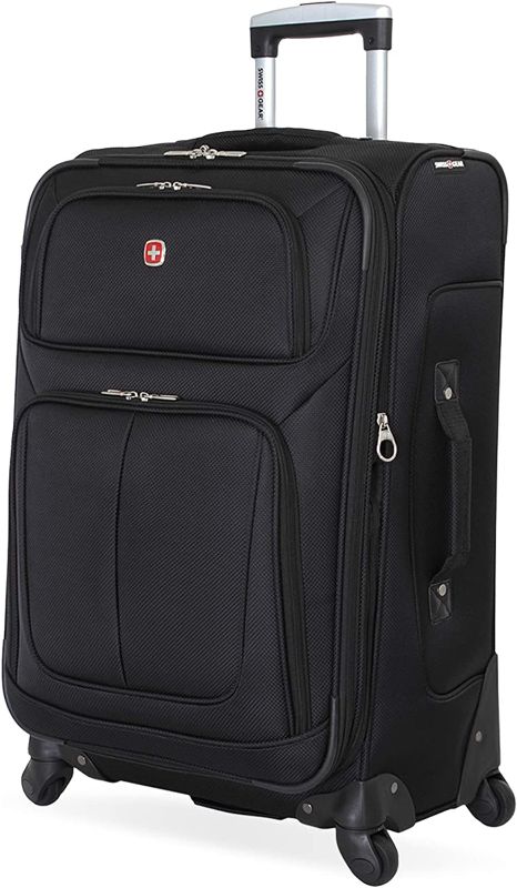 Photo 1 of SwissGear Sion Softside Expandable Roller Luggage, Black, Checked-Medium 25-Inch