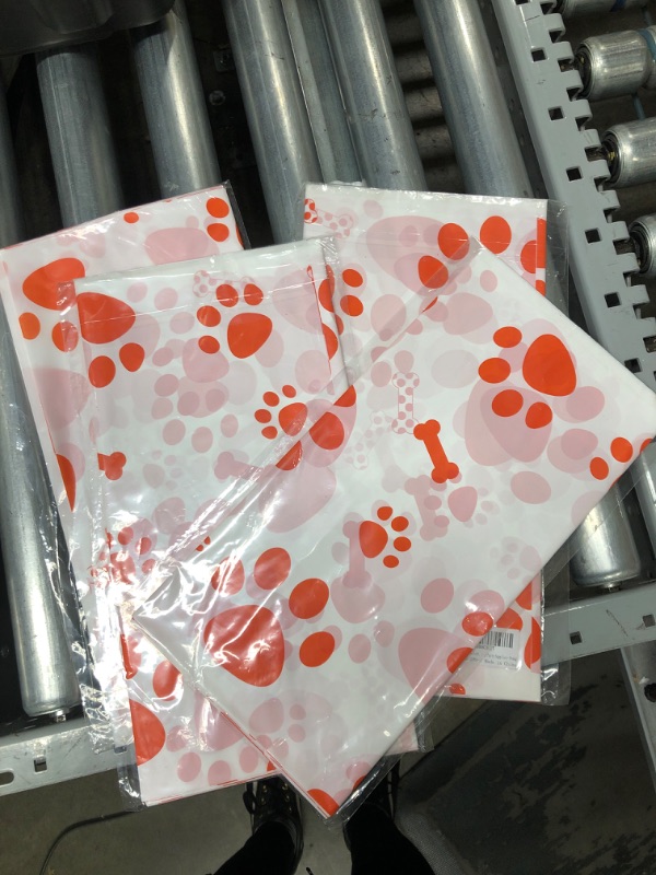 Photo 1 of 4 Paw Print Plastic Tablecloth Paw Print rectangular table 4 Pack 