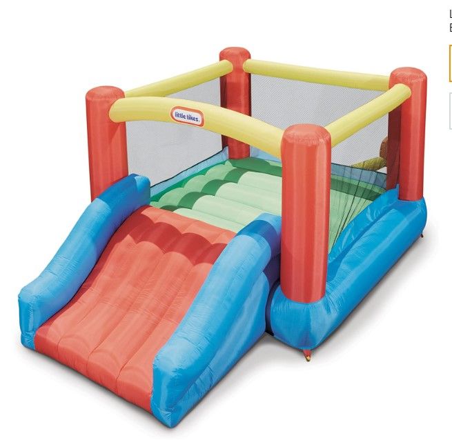 Photo 1 of *Minor Damage to Bag-See Photo* Little Tikes Jr. Jump 'n Slide Bouncer, Multicolor
