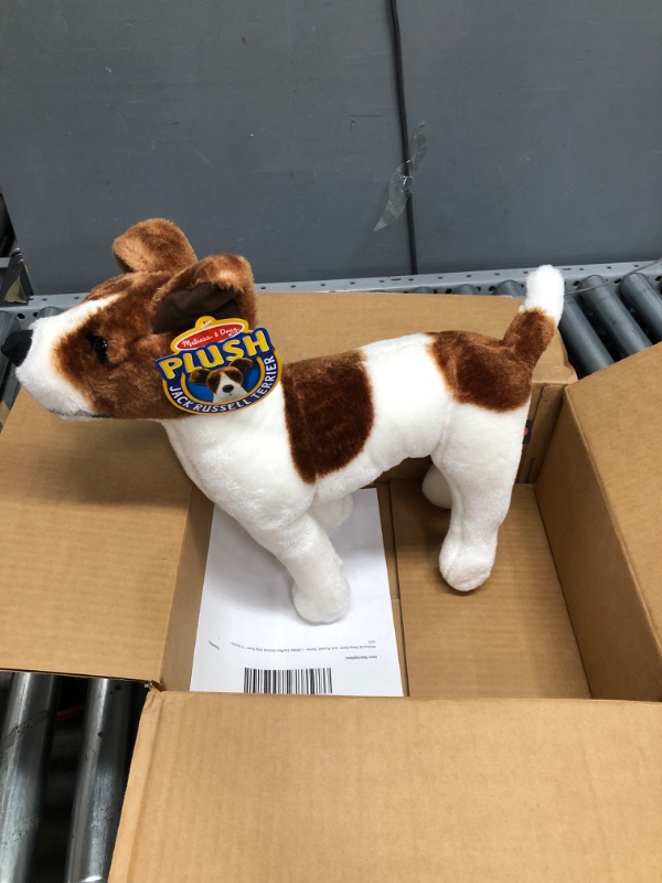 Photo 2 of **Has a Stain**Melissa & Doug Giant Jack Russell Terrier - Lifelike Stuffed Animal Dog (over 12 inches tall)