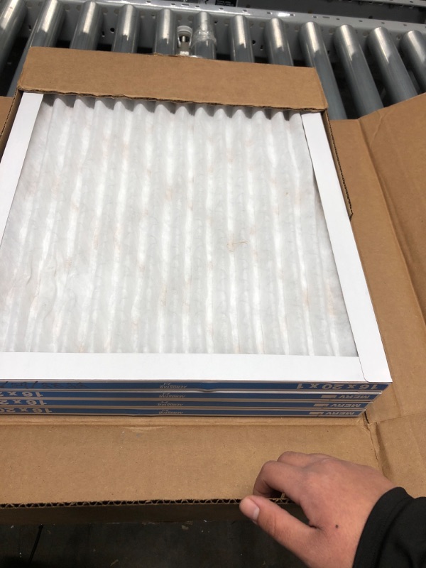 Photo 2 of Aerostar 16x20x1 MERV 8 Pleated Air Filter, AC Furnace Air Filter, 4 Pack (Actual Size: 15 3/4"x19 3/4"x3/4") 4 Count (Pack of 1) MERV 8 Air Filter