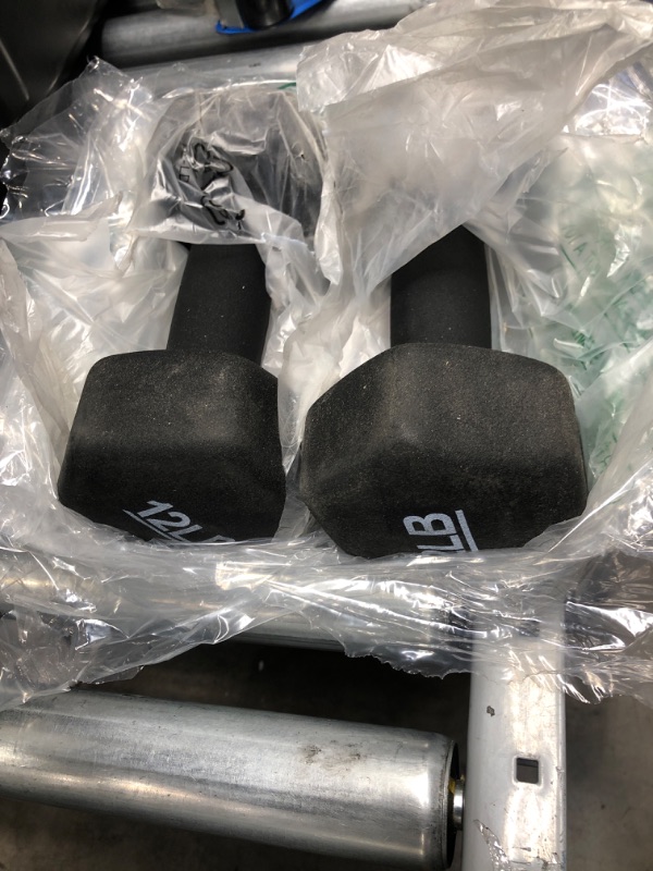 Photo 2 of Amazon Basics Neoprene Coated Dumbbell Hand Weight Set, 12-Pound, Set of 2