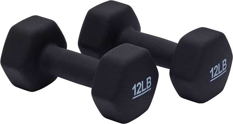 Photo 1 of Amazon Basics Neoprene Coated Dumbbell Hand Weight Set, 12-Pound, Set of 2