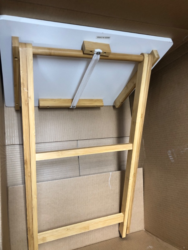 Photo 2 of *see pictures* Tv Tray Folding Table for Eating-Tv Table Trays,Snack Table,Bamboo Wood Tv Tray-Small TV Dinner Table for Snacking on The Sofa or Working in The Living Room Without Assembly(White)