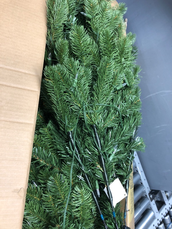 Photo 3 of ***NOT FUNCTIONAL***National Tree Company Pre-Lit 'Feel Real' Artificial Slim Downswept Christmas Tree, Green, Douglas Fir, Dual Color LED Lights, Includes PowerConnect and Stand, 7.5 feet 7.5 ft