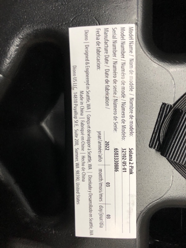 Photo 3 of Diono Solana 2 XL 2022, Dual Latch Connectors, Lightweight Backless Belt-Positioning Booster Car Seat, 8 Years 1 Booster Seat, Pink NEW! LATCH Connect Single Pink