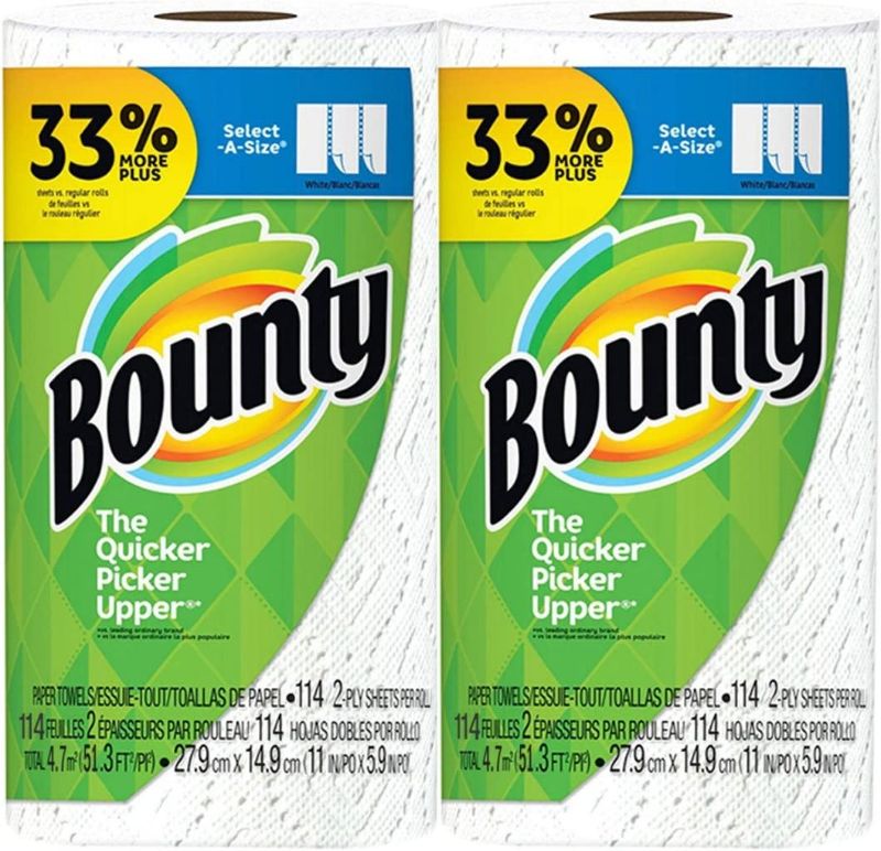 Photo 1 of *** BUNDLE OF 2*** Bounty Select-A-Size, 2-ply 114 sheets Paper Towel Big Roll - White - 2-Pack
4 Rolls of paper towels 