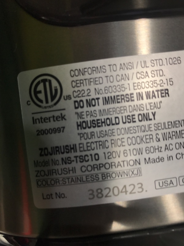 Photo 4 of ****error code on start******
Zojirushi NS-TSC10 5-1/2-Cup (Uncooked) Micom Rice Cooker and Warmer, 1.0-Liter
