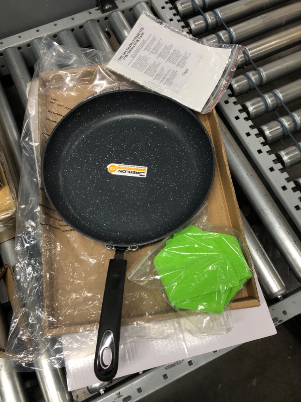 Photo 2 of 12" Stone Earth Frying Pan by Ozeri, with 100% APEO & PFOA-Free Stone-Derived Non-Stick Coating from Germany, Anthracite Gray 12-Inch Anthracite Gray