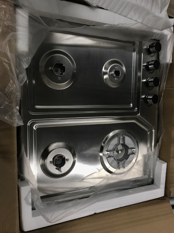 Photo 1 of 22?x20? Built in Gas Cooktop 4 Burners Stainless Steel Stove with NG/LPG Conversion Kit Thermocouple Protection and Easy to Clean (20Wx22L)
