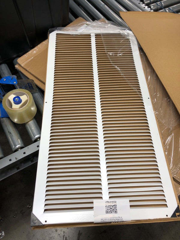 Photo 2 of 14"w X 30"h Steel Return Air Grilles - Sidewall and Ceiling - HVAC Duct Cover - White [Outer Dimensions: 15.75"w X 31.75"h] 14 X 30 White