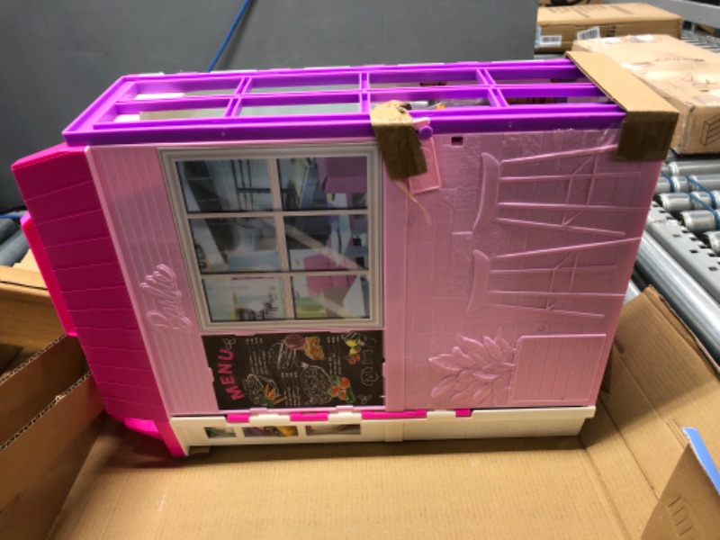 Photo 3 of Barbie Doll and Playset with 30+ Pieces Including Doll Furniture, Cook 'n Grill Restaurant, Open and Close Travel Toy