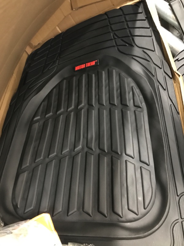 Photo 3 of Motor Trend 923-BK Black FlexTough Contour Liners-Deep Dish Heavy Duty Rubber Floor Mats for Car SUV Truck & Van-All Weather Protection Trim to Fit Most Vehicles Black Full Set