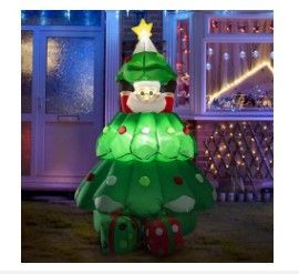 Photo 1 of 6Ft Height Inflatable Led Lighted Christmas Tree With Pop Up Santa Blow Up Outdoor Yard Decoration