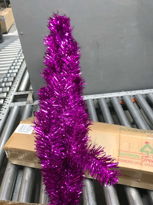 Photo 2 of 3ft National Christmas Tree Company Pink Tinsel Artificial Christmas Tree