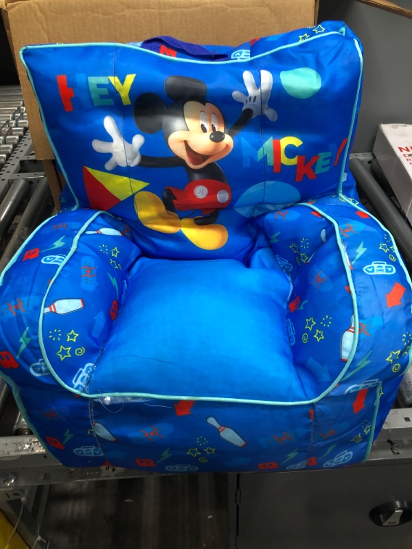 Photo 2 of Disney Mickey Mouse Kids Nylon Bean Bag Chair with Piping & Top Carry Handle