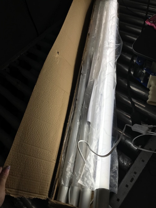 Photo 1 of 4 Pack 4FT Linkable LED Shop Light, Utility Shop Light Fixture, 4400lm, 42W [250W Equivalent], 5000K Daylight White Shop Lights for Garage,Hanging or Surface Mount, W/ Power Cord, ETL
