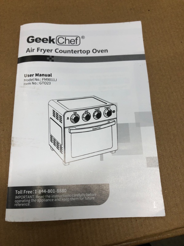 Photo 4 of *UNFUNCTIONAL**- Geek Chef Air Fryer, 6 Slice 24.5QT Air Fryer Toaster Oven Combo, Air Fryer Oven, , Roast, Bake, Broil, Reheat, Fry Oil-Free, Extra Large Convection Countertop Oven, Accessories Included, Stainless Steel, ETL Listed, 1700W

