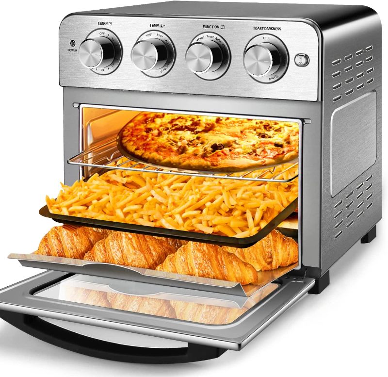 Photo 1 of *UNFUNCTIONAL**- Geek Chef Air Fryer, 6 Slice 24.5QT Air Fryer Toaster Oven Combo, Air Fryer Oven, , Roast, Bake, Broil, Reheat, Fry Oil-Free, Extra Large Convection Countertop Oven, Accessories Included, Stainless Steel, ETL Listed, 1700W

