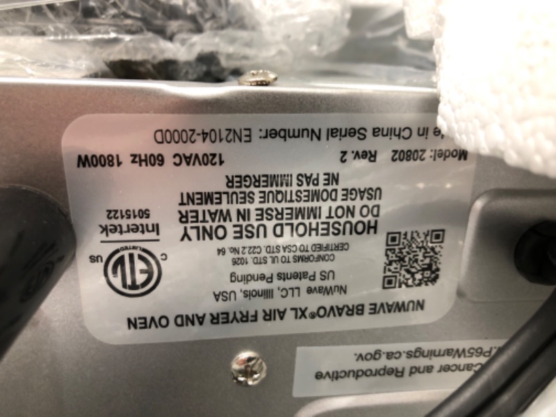 Photo 1 of *Tested-Functional* NUWAVE Bravo Air Fryer Toaster Smart Oven, 12-in-1 Countertop Convection, 30-QT XL Capacity, 50°-500°F Temperature Controls, Top and Bottom Heater Adjustments 0%-100%, Brushed Stainless Steel Look