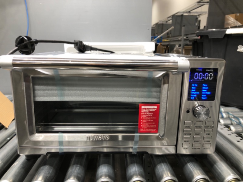 Photo 1 of *Tested-Functional* NUWAVE Bravo Air Fryer Toaster Smart Oven, 12-in-1 Countertop Convection, 30-QT XL Capacity, 50°-500°F Temperature Controls, Top and Bottom Heater Adjustments 0%-100%, Brushed Stainless Steel Look