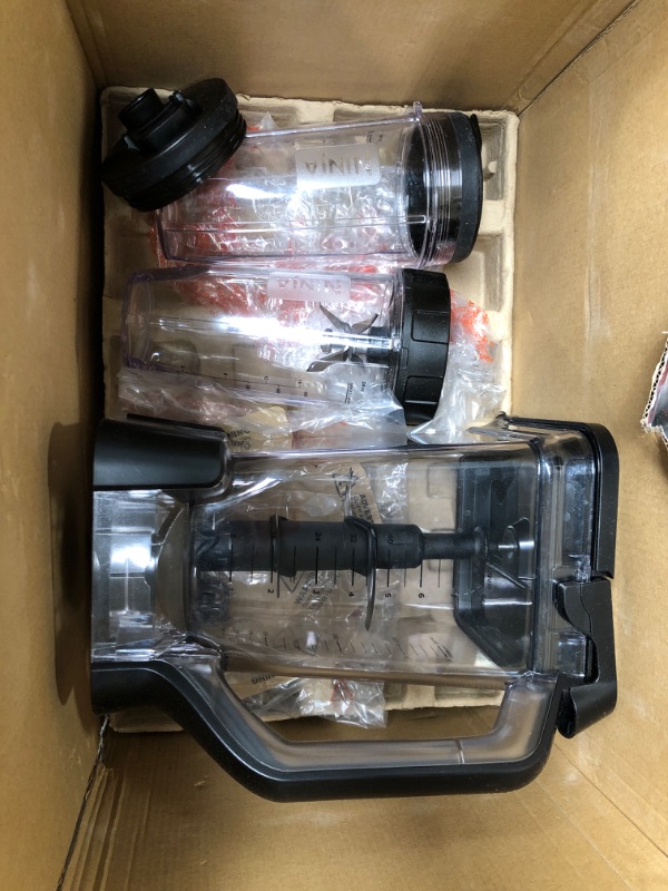Photo 2 of *Major Damage to Large Pitcher/Functional* * Ninja BN801 Professional Plus Kitchen System, 1400 WP, 5 Functions for Smoothies, Chopping, Dough & More with Auto IQ, 72-oz.* Blender Pitcher, 64-oz. Processor Bowl, (2) 24-oz. To-Go Cups, Grey (2) 24-oz. Sing
