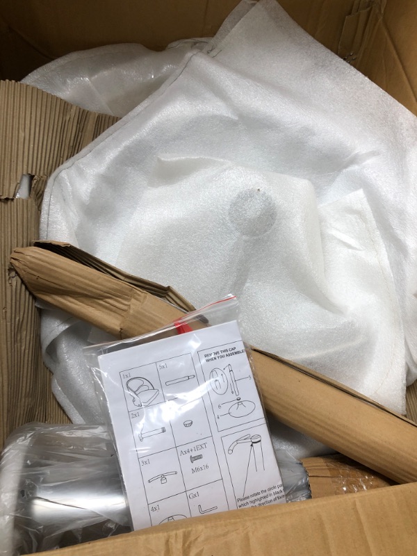 Photo 2 of *** NEW *** **** ASSEMBLY REQUIRED ****
Armen Living Malibu Swivel Barstool in Cream Faux Leather and Chrome Finish Cream Faux Leather With Walnut Veneer