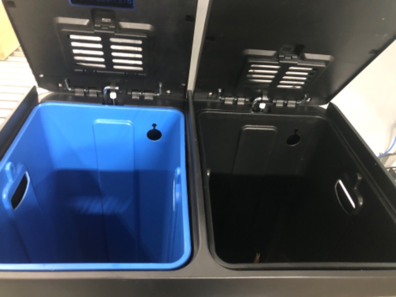 Photo 3 of iTouchless 16 Gallon Kitchen Dual Step Trash Can & Recycle Bin, Stainless Steel, includes 2 x 8 Gallon (30L) Removable Inner Buckets, Soft Close Lid and Airtight, for Home, Office, Business 016 Gal SoftStep Trash Can