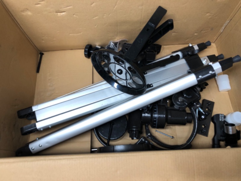 Photo 1 of HEXEUM Telescope 130EQ Astronomical Reflector - Manual Equatorial for Adults Astronomy. Comes with 2X Barlow Lens Phone Adapter and Moon Filter & Sun Fliter, Wireless Control, White
