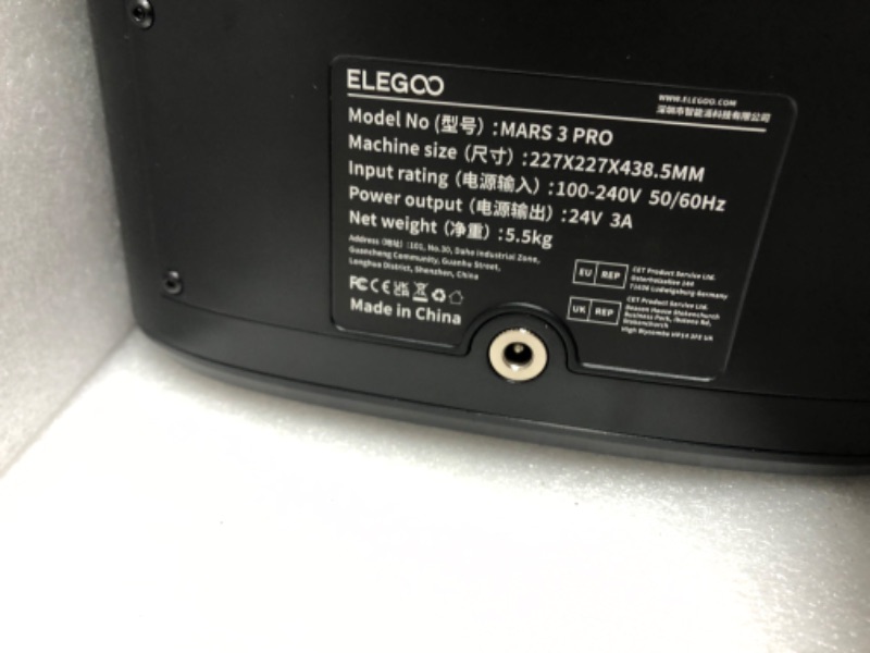 Photo 4 of ***PARTS ONLY*** ELEGOO Resin 3D Printer, Mars 3 Pro MSLA 3D Printer with 6.6-Inch Ultra 4K Monochrome LCD, Print Size of 143.43 × 89.6 × 175 m³/5.647 × 3.52 × 6.8 in³ and Replaceable Activated-Carbon