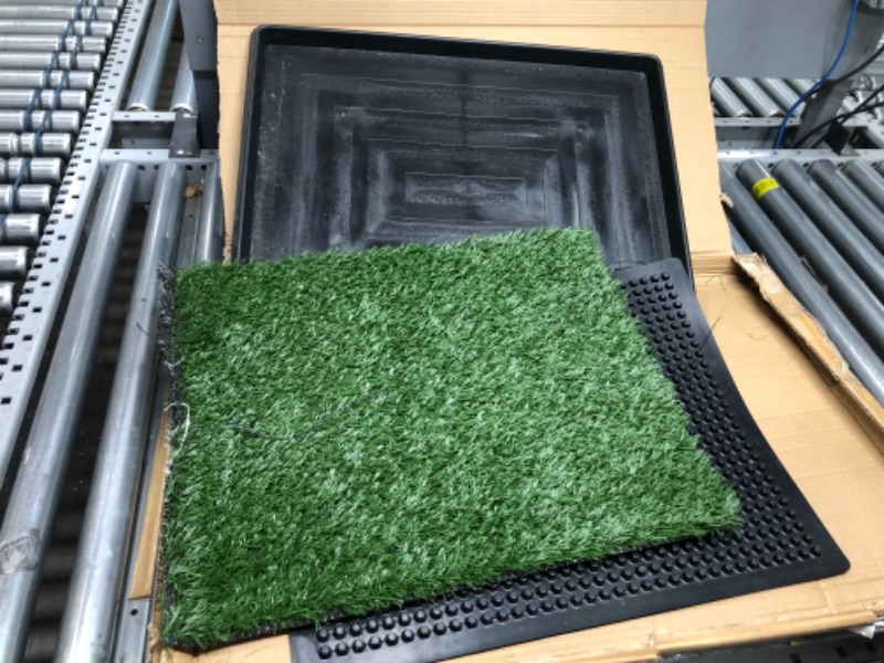 Photo 2 of Artificial Grass Puppy Pee Pad for Dogs and Small Pets - 20x25 Reusable 3-Layer Training Potty Pad with Tray - Dog Housebreaking Supplies by PETMAKER