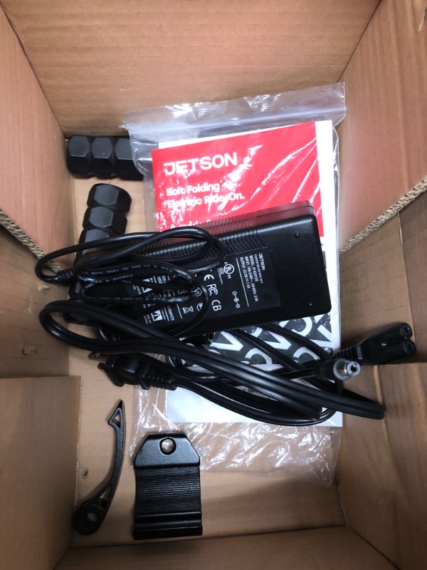 Photo 3 of Jetson Bolt Adult Folding Electric Ride On, Foot Pegs, Easy-Folding, Built-in Carrying Handle, Lightweight Frame, LED Headlight, Twist Throttle, Cruise Control, Rechargeable Battery 12 Inch Bolt