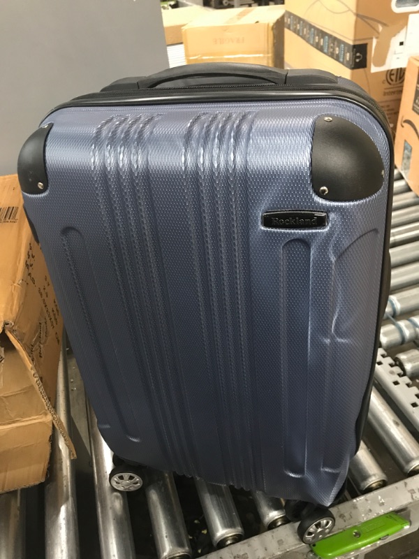 Photo 2 of Rockland London Hardside Spinner Wheel Luggage, Blue, Carry-On 20-Inch
