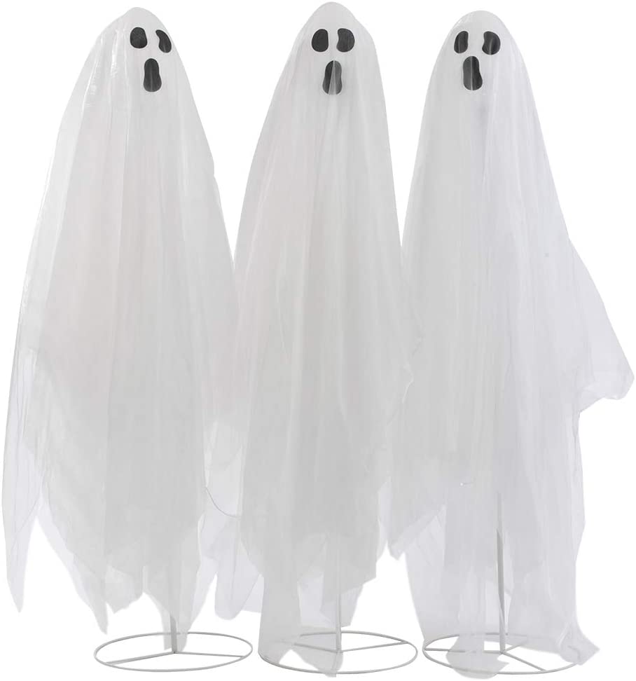 Photo 1 of Quality Craft XL0445K Trio of Ghosts 55" Lights and Sound Halloween Decorations, White
