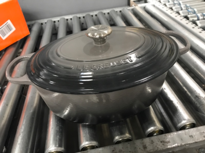 Photo 2 of ***Minor cosmetic damage/see photos***Le Creuset Signature Cast Iron 8-Quart Oyster Oval Dutch Oven