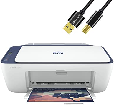 Photo 1 of HP All in One Wireless Color Inkjet Printer Print Copy Scan Wireless USB Connectivity Mobile Printing with NeeGo 6 Feet Printer Cable - Blue
