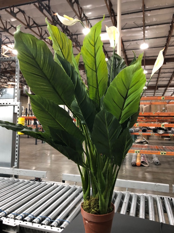 Photo 2 of *DAMAGED* Nearly Natural 42” Spathiphyllum Artificial (Real Touch) Silk Plants Green