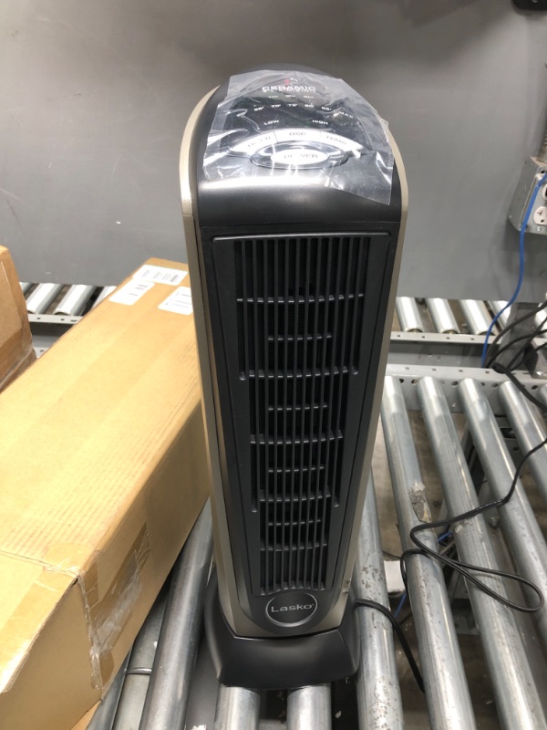 Photo 2 of Lasko Oscillating Ceramic Tower Space Heater for Home with Adjustable Thermostat, Timer and Remote Control, 22.5 Inches, Grey/Black, 1500W, 751320