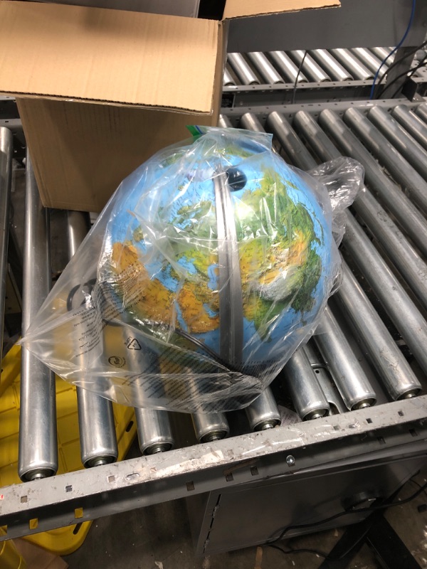 Photo 2 of Waypoint Geographic Tactile Light Up Globe with Raised Relief - 12” Desk Decorative Illuminated with Blue Ocean, Up to Date World Globe (WP21106)