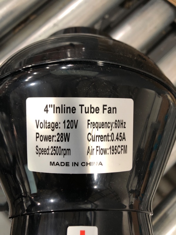 Photo 3 of *** NEW *** **** SHIPPING DAMAGE FAN HITS HOUSING OFTHE FAN ****
iPower 4 Inch 195 CFM Inline Fan Circulation Vent Blower, Air Carbon Filter and 8 Feet Flexible Ducting for Grow Tent Ventilation, Exhaust, 4" Fan & Filter, HVAC Heating Cooling Fan+Filter+D