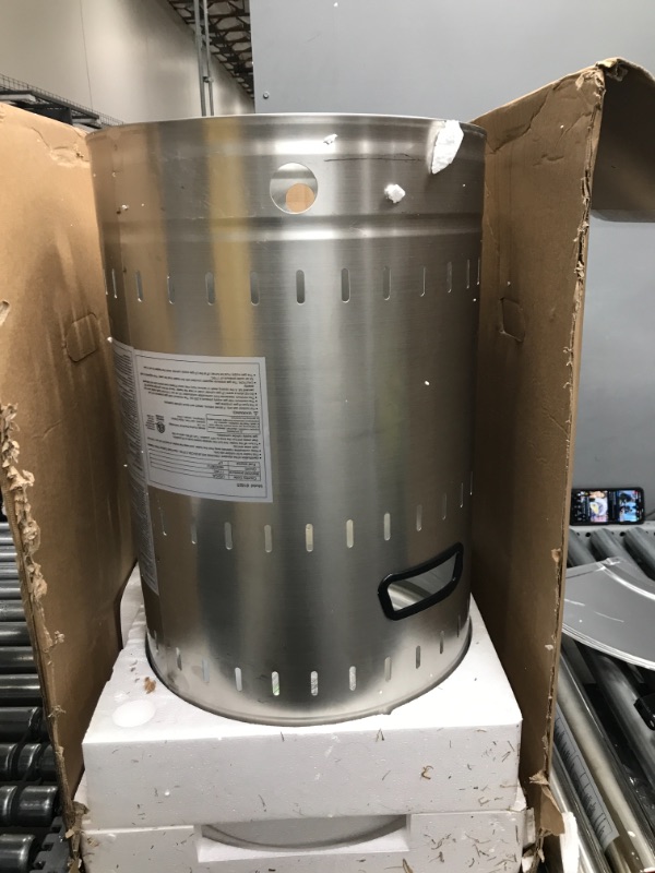 Photo 2 of **INCOMPLETE**
Amazon Basics 46,000 BTU Outdoor Propane Patio Heater with Wheels, Commercial & Residential - Stainless Steel, 18x89 Stainless Steel Stainless Steel Heater