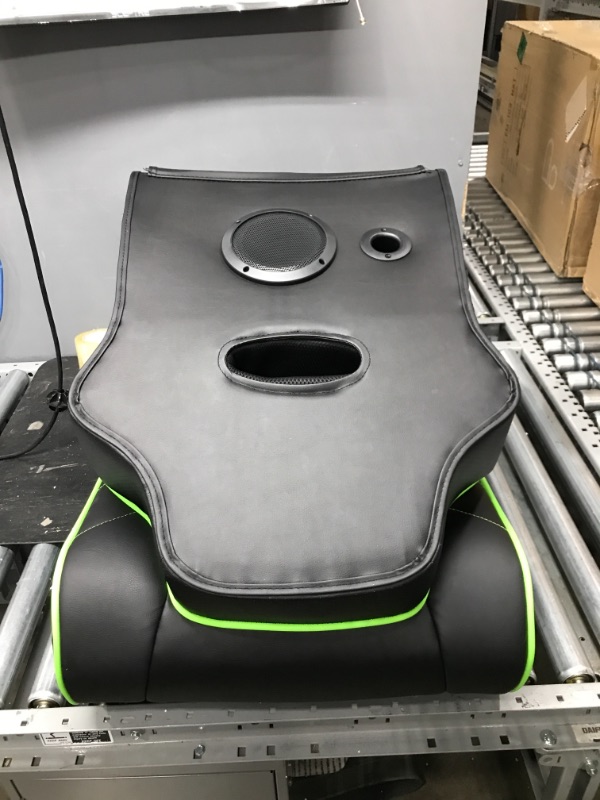 Photo 3 of X Rocker Limewire 2.1 BT Floor Rocker Gaming Chair, 36.2" x 20.8" x 31.5", Black/Green 35.43" x 25.98" x 30.71" Black/Green