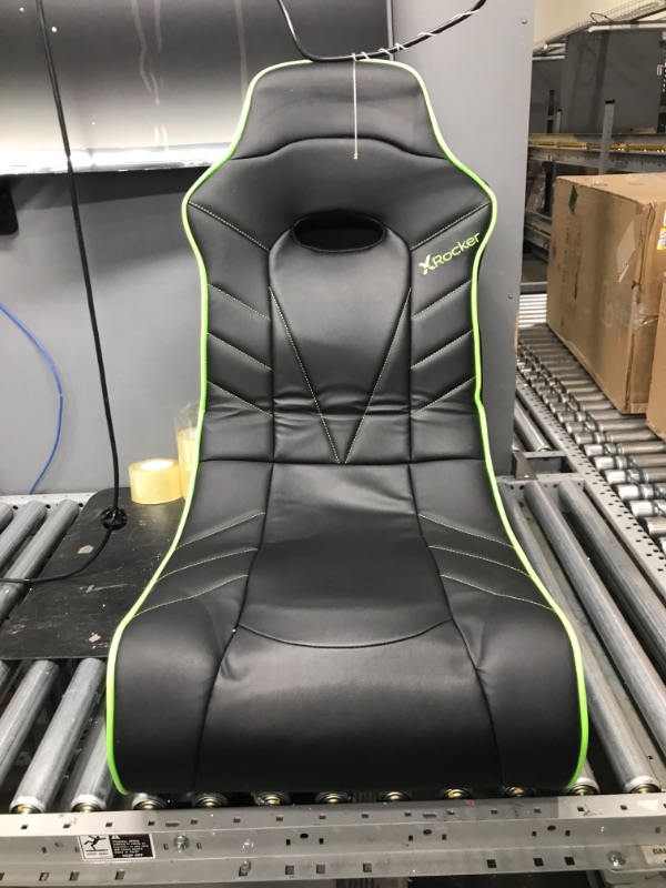 Photo 2 of X Rocker Limewire 2.1 BT Floor Rocker Gaming Chair, 36.2" x 20.8" x 31.5", Black/Green 35.43" x 25.98" x 30.71" Black/Green