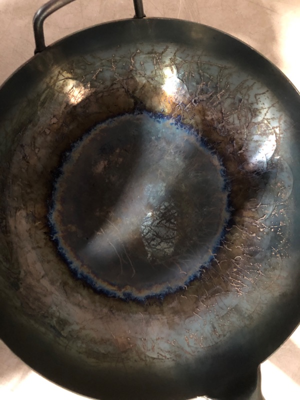 Photo 4 of **READ NOTES, MINOR DAMAGE**
YOSUKATA Flat Bottom Wok Pan - 13.5" Blue Carbon Steel Wok - Preseasoned Carbon Steel Skillet - Traditional Japanese Cookware 