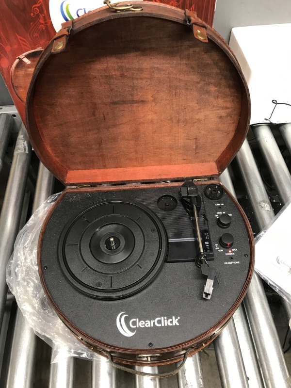 Photo 1 of ClearClick Vintage Suitcase Turntable with Bluetooth & USB - Classic Wooden Retro Style